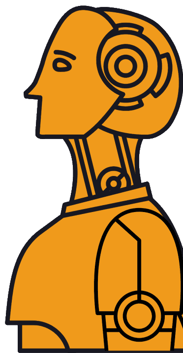 Stylized person with VR goggles